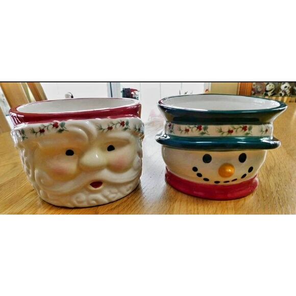 NEW IN BOX COLLECTIBLE PFALTZGRAFF WINTERBERRY FIGURAL DIP SET OF 2 BOWLS - Picture 2 of 6